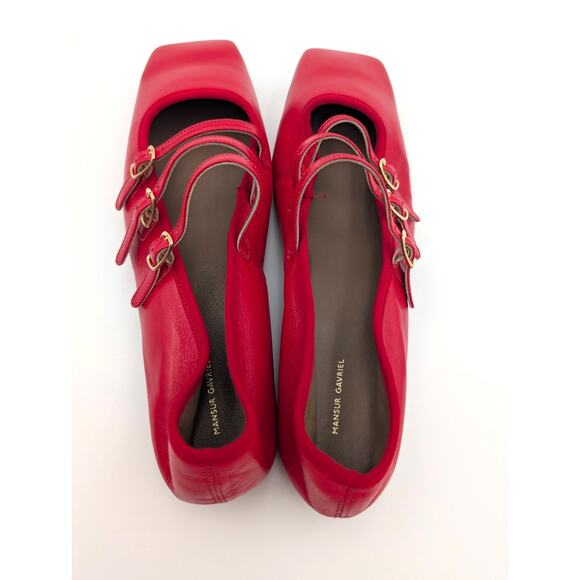 Mansur Gavriel Square Toe Mary Jane Ballerina Flat Women's Red Size US9 EU39.5 - Picture 5 of 14